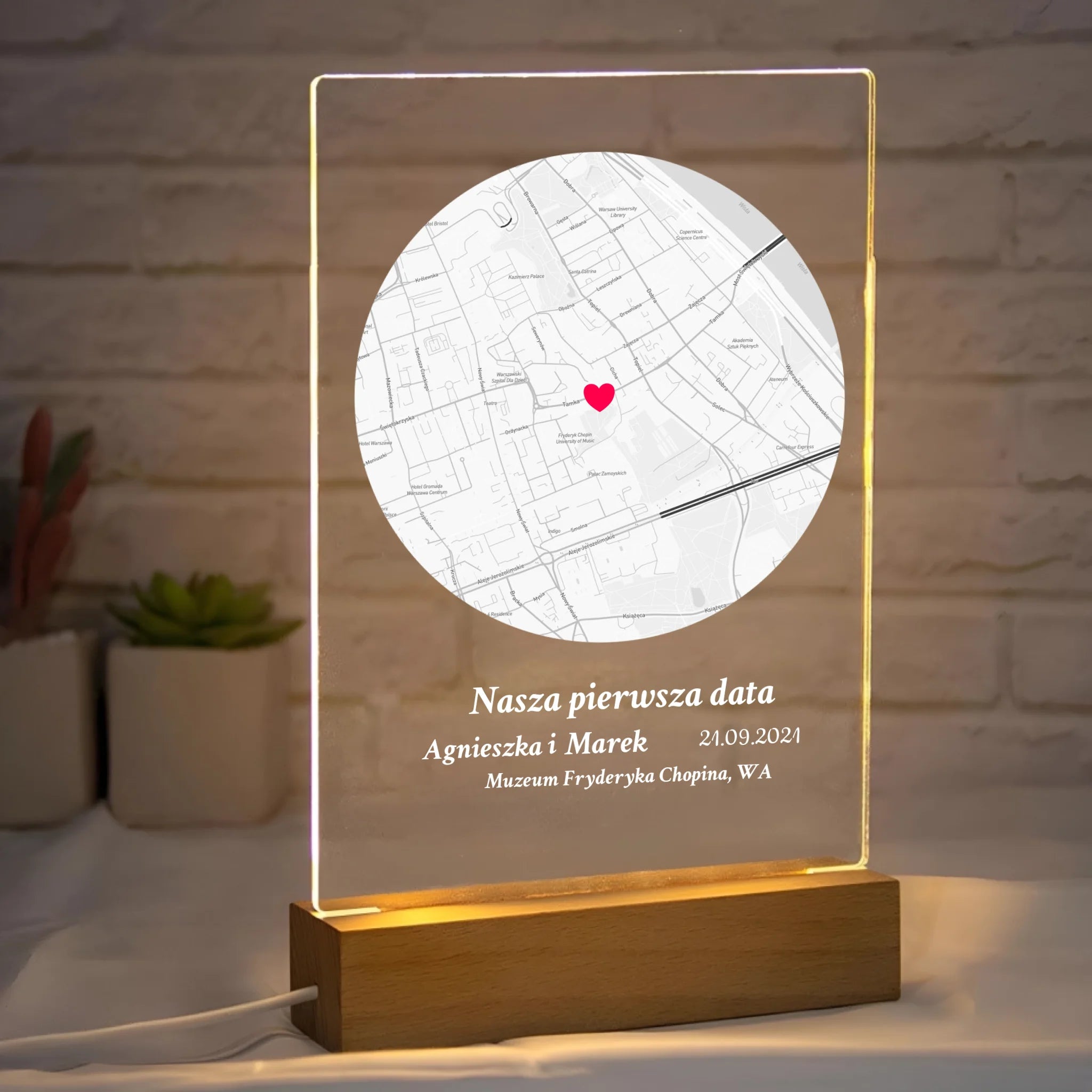 Nasza pierwsza randka (koło) - Druk na szkle dla pary
