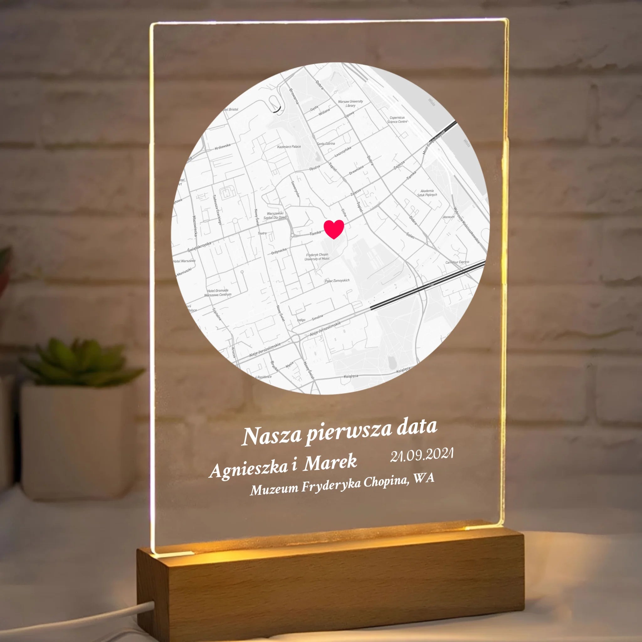 Nasza pierwsza randka (koło) - Druk na szkle dla pary