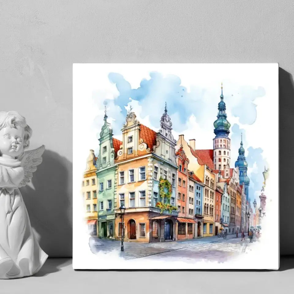 Poznań (Akwarela) - druk na płótnie, spersonalizowany prezent