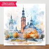 Katowice (Akwarela) - druk na płótnie, spersonalizowany prezent
