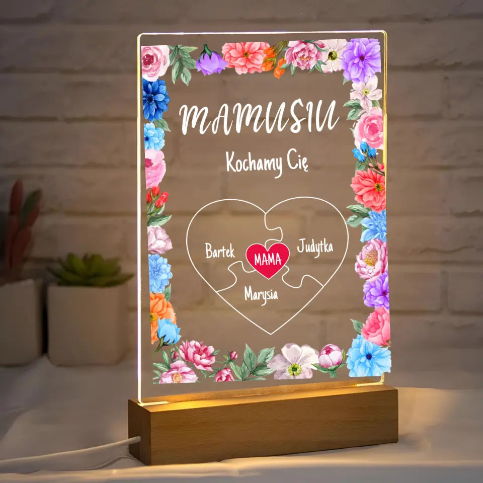 MAMA OSOBA KTÓRA NAS JEDNOCZY (Biały) - Druk na szkle, spersonalizowany prezent dla mamy copy