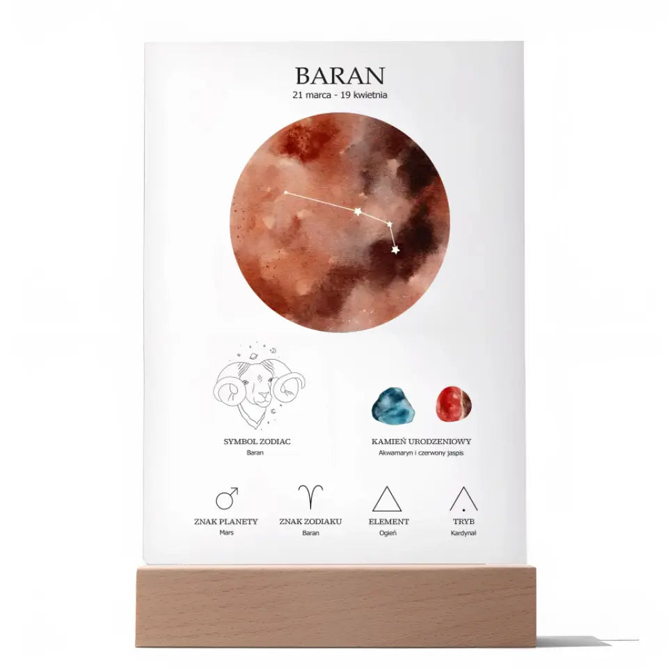 Znaki zodiaku - Druk na szkle, spersonalizowany prezent