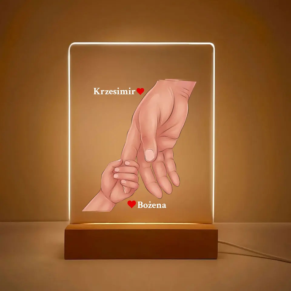 Ręce taty i dziecka - Druk na szkle, spersonalizowany prezent dla taty
