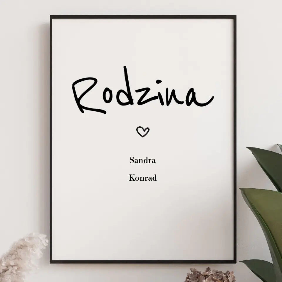 Rodzina - druk na płótnie, spersonalizowany prezent dla rodzinny