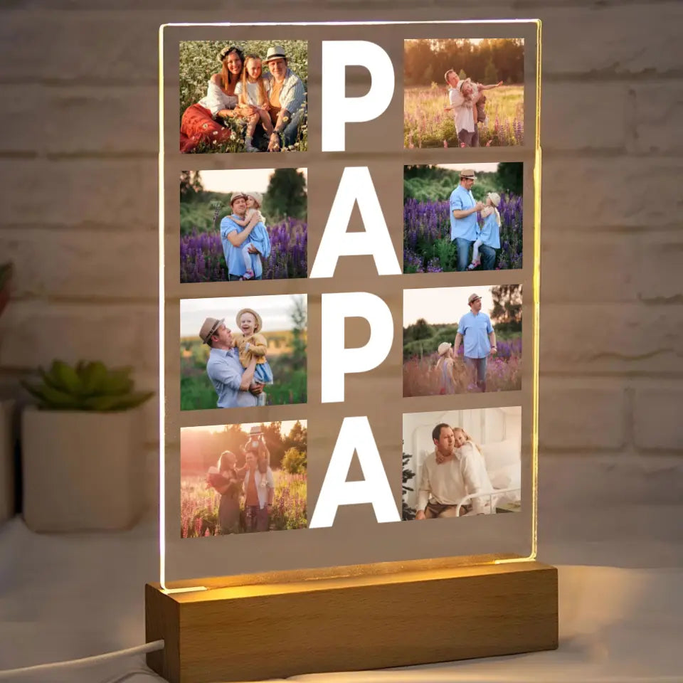 Kolaż PAPA - Druk na szkle, spersonalizowany prezent dla taty
