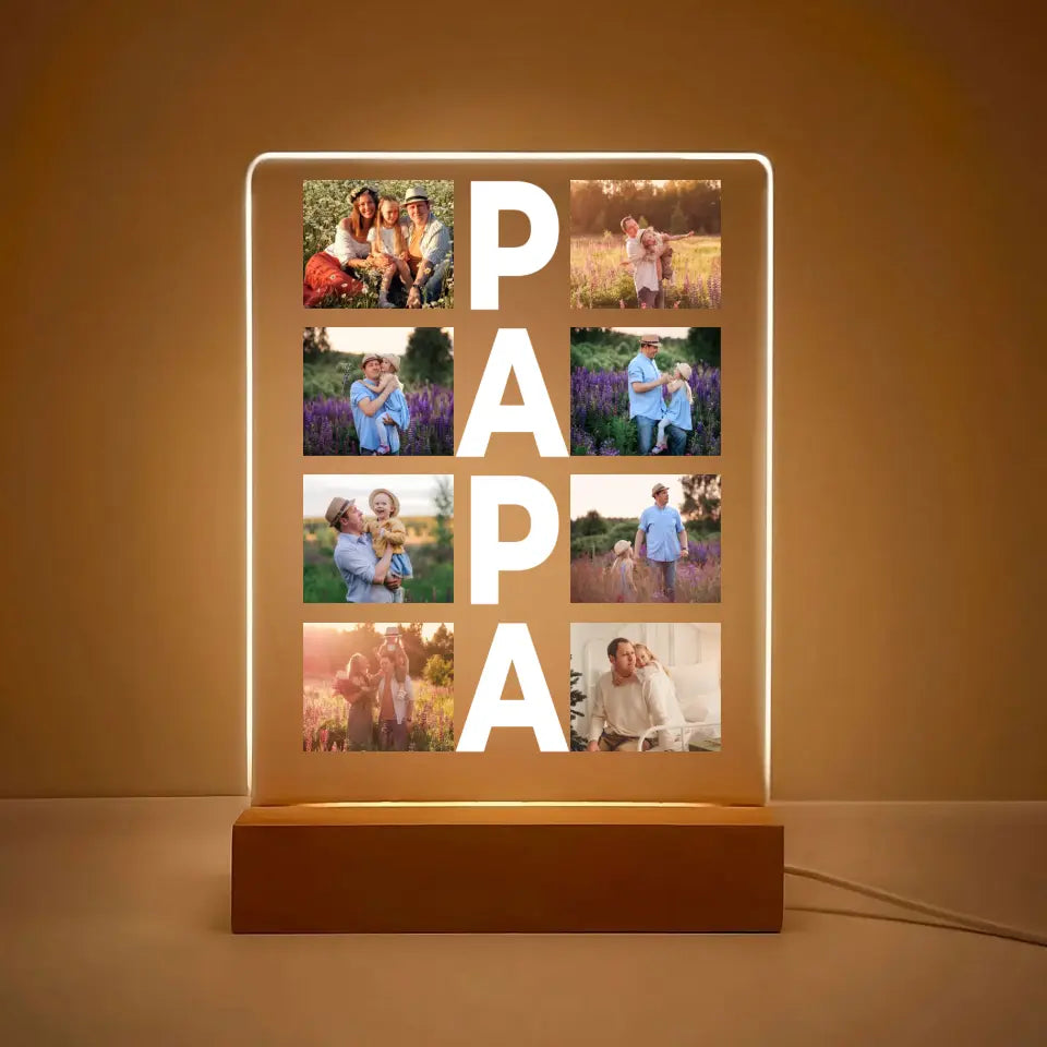 Kolaż PAPA - Druk na szkle, spersonalizowany prezent dla taty