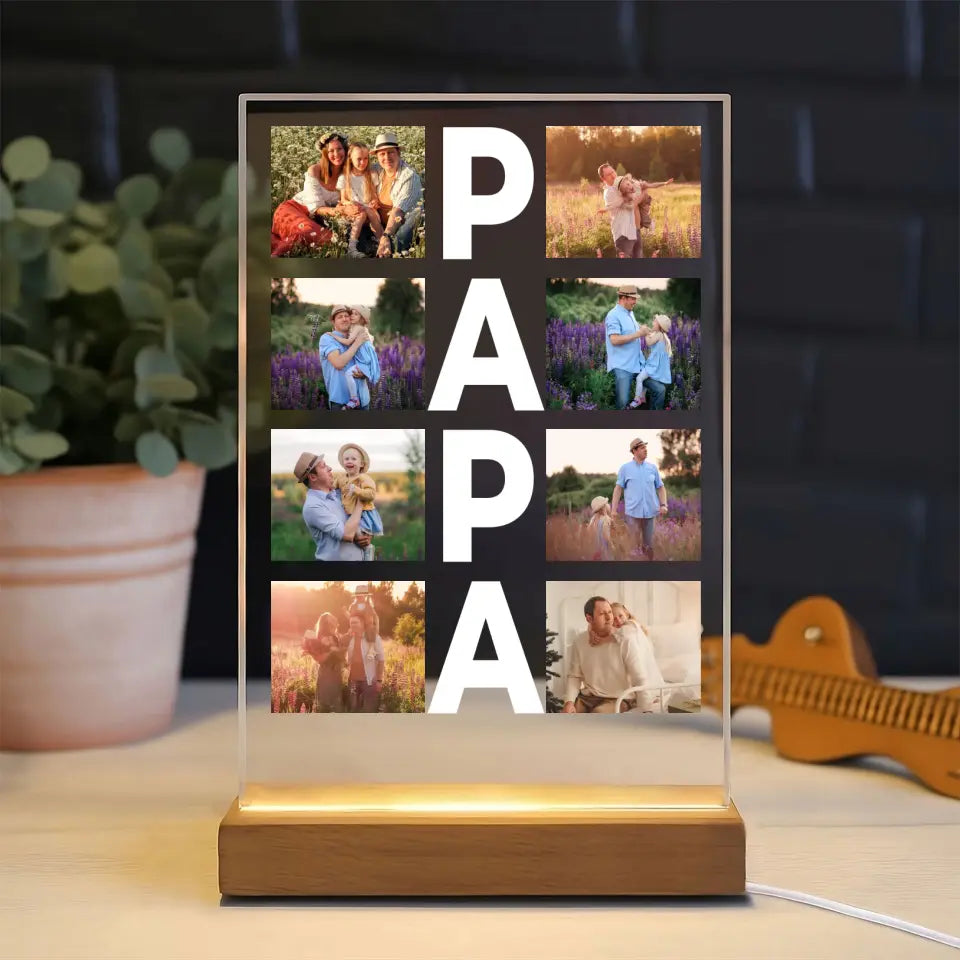 Kolaż PAPA - Druk na szkle, spersonalizowany prezent dla taty