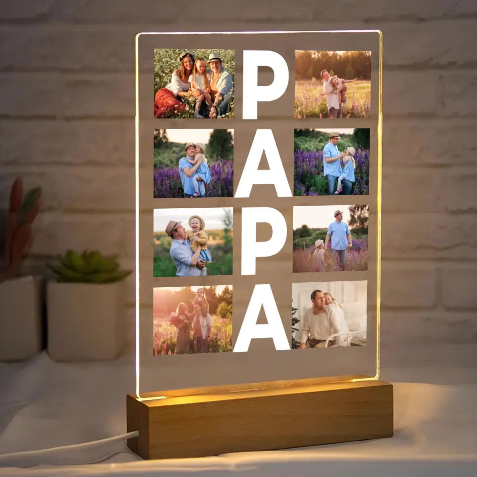Kolaż PAPA - Druk na szkle, spersonalizowany prezent dla taty