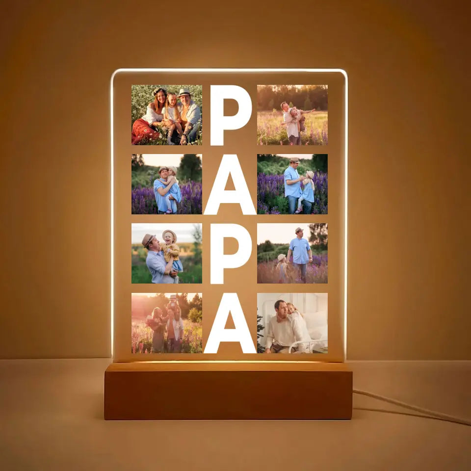 Kolaż PAPA - Druk na szkle, spersonalizowany prezent dla taty