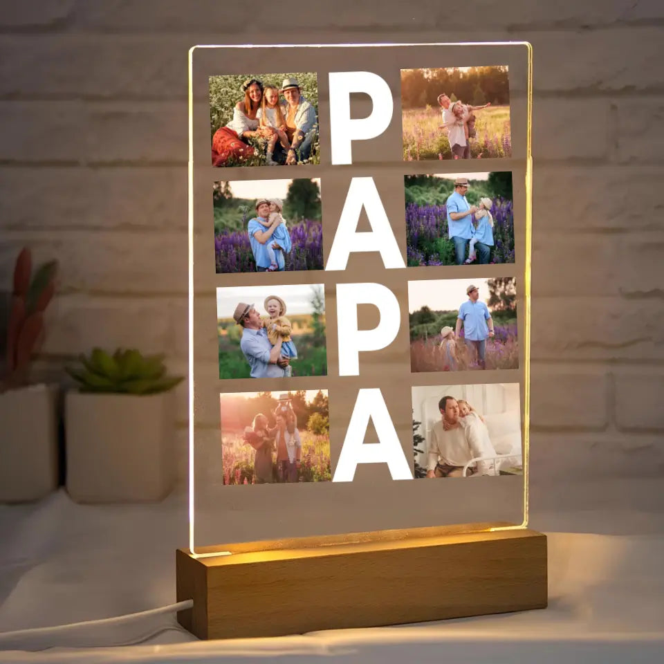 Kolaż PAPA - Druk na szkle, spersonalizowany prezent dla taty