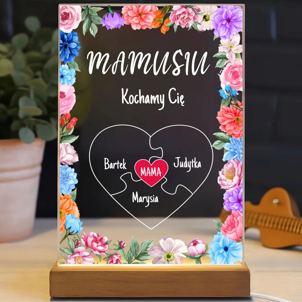 MAMA OSOBA KTÓRA NAS JEDNOCZY (Biały) - Druk na szkle, spersonalizowany prezent dla mamy copy
