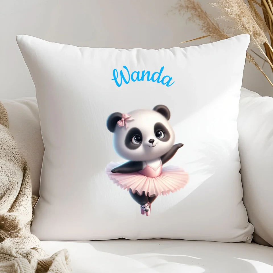 Panda baletnica - poduszka, spersonalizowany prezent na Mikołajki dla dziewczynki