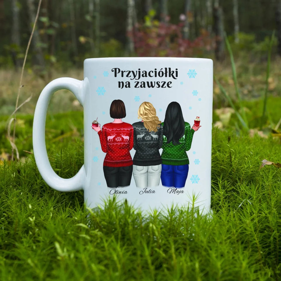 Przyjaciółki na zawsze - Kubek, wyjątkowy prezent na Boże Narodzenie dla przyjaciółek
