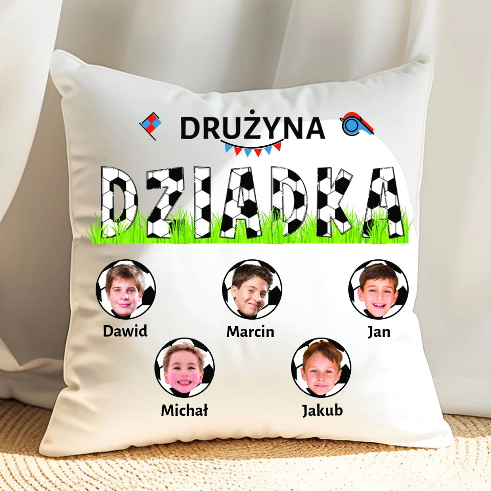 Drużyna dziadka - poduszka, spersonalizowany prezent dla dziadka