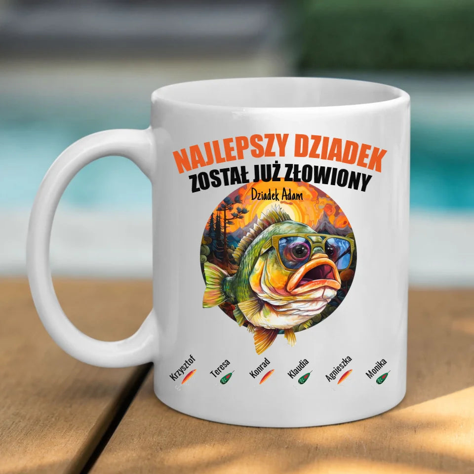 NAJLEPSZY DZIADEK ZOSTAŁ JUŻ ZŁOWIONY - kubek, wyjątkowy prezent dla dziadka