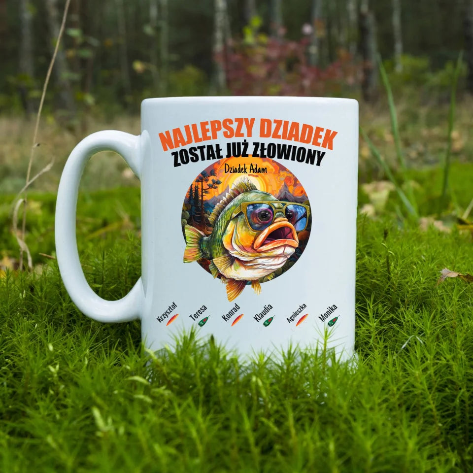 NAJLEPSZY DZIADEK ZOSTAŁ JUŻ ZŁOWIONY - kubek, wyjątkowy prezent dla dziadka