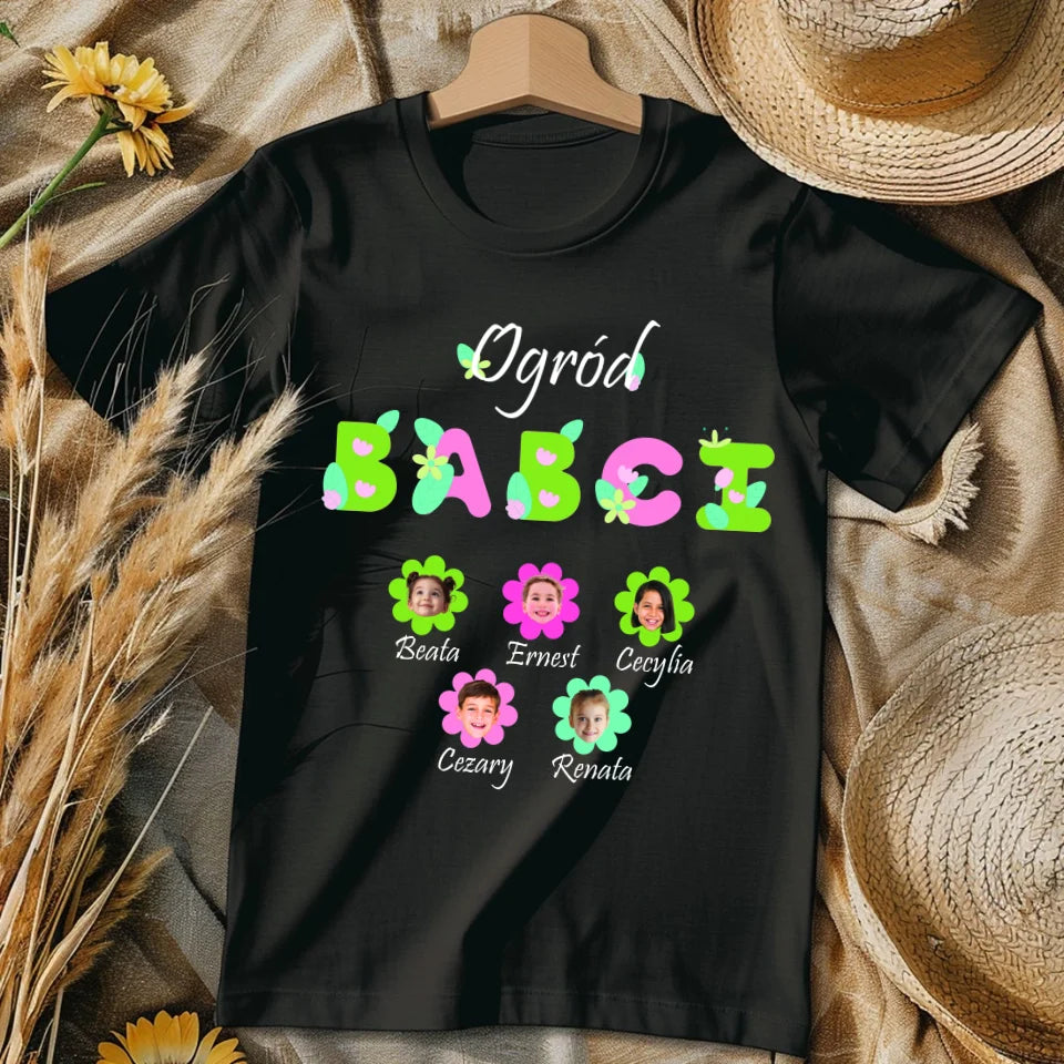 Ogród babci (kwiaty)- koszulka, wyjątkowy prezent dla babci