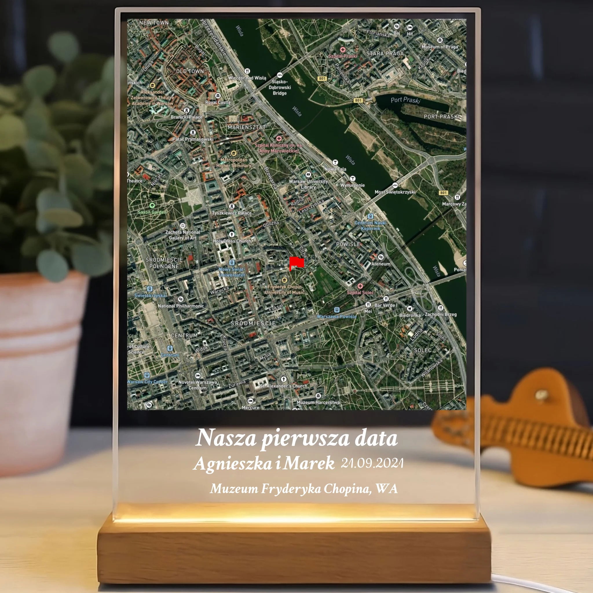 Nasza pierwsza randka (Prostokąt) - Druk na szkle   dla pary